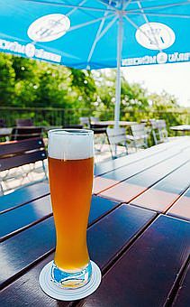 Weizenbier im Biergarte